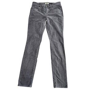 LOFT Modern Skinny Pants Womens 0 Gray Charcoal Wash Mid Rise‎ Stretch Velour